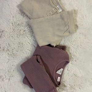 Zara Kids Leggings Set in Purple and Cream
